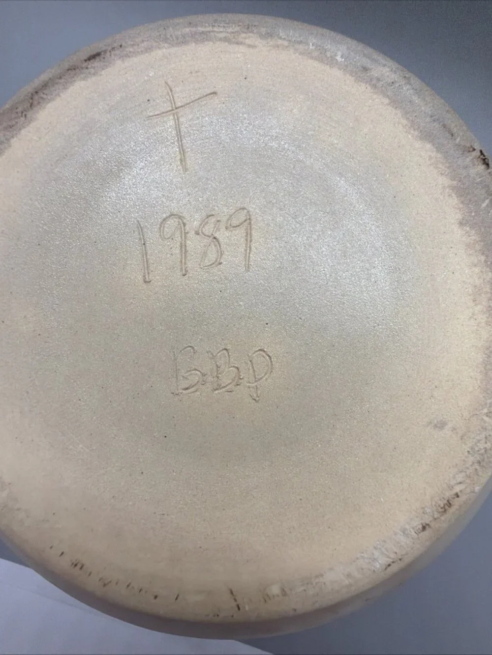 Beaumont Brothers Pottery Blue Spongeware Mixing Bowl BBP Signed